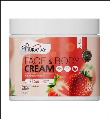 Auraray face & body cream Strawberry 500ml