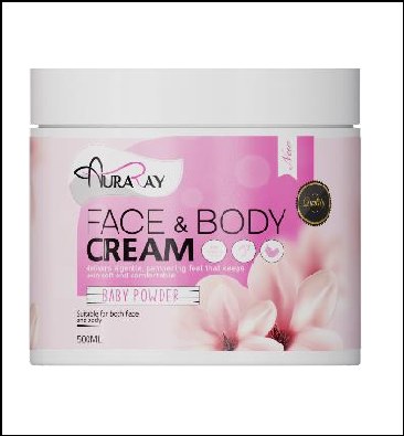 Auraray face & body cream Baby Powder 500ml
