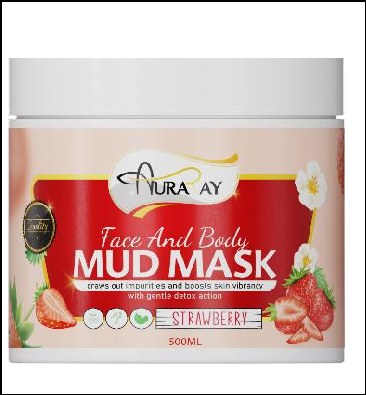 Auraray face & body Mud Mask Strawberry 500ml
