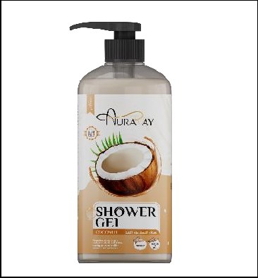 Auraray Shower Gel Coconut 1000ml deeply nourishes the skin